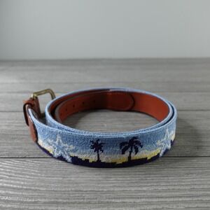 Smathers & Branson Bakers Bay Golf Ocean Club Belt Men's Size 38 Needlepoint